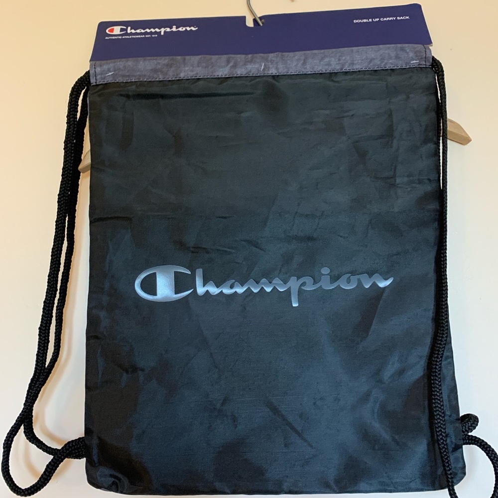 NEW champion reverse black/grey drawstring back